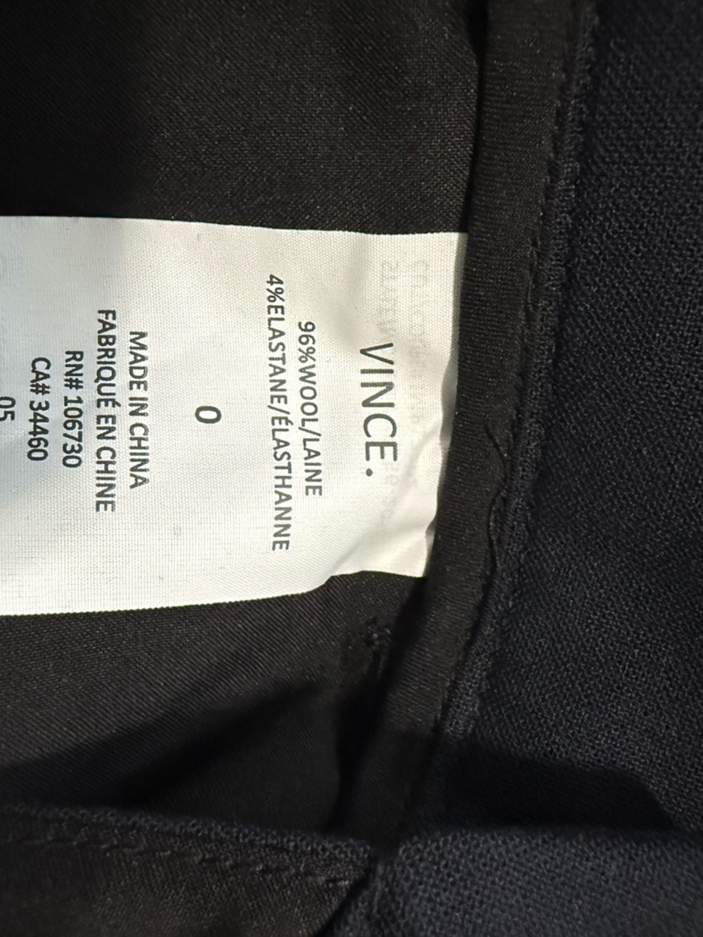 Vince Wool Blend Tapered Trousers | Navy Blue - Picture 7 of 7